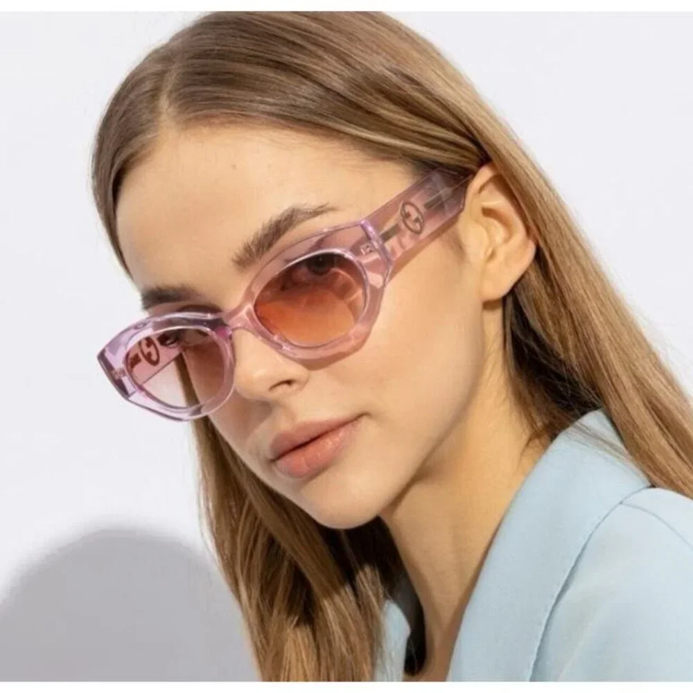NEW GUCCI SUNGLASSES PINK WOMEN EYEWEAR GUCCI - Picture 3 of 4